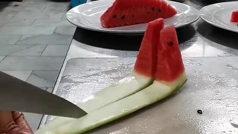 Watermelon cutting so beautiful flowers