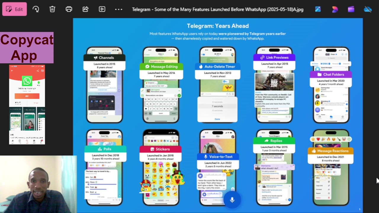 My Presentation of Telegram Features that were Launched Before WhatsApp (2025-05-18)