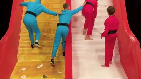 Slipy vs sticky stairs☠️||Who will win 🧐