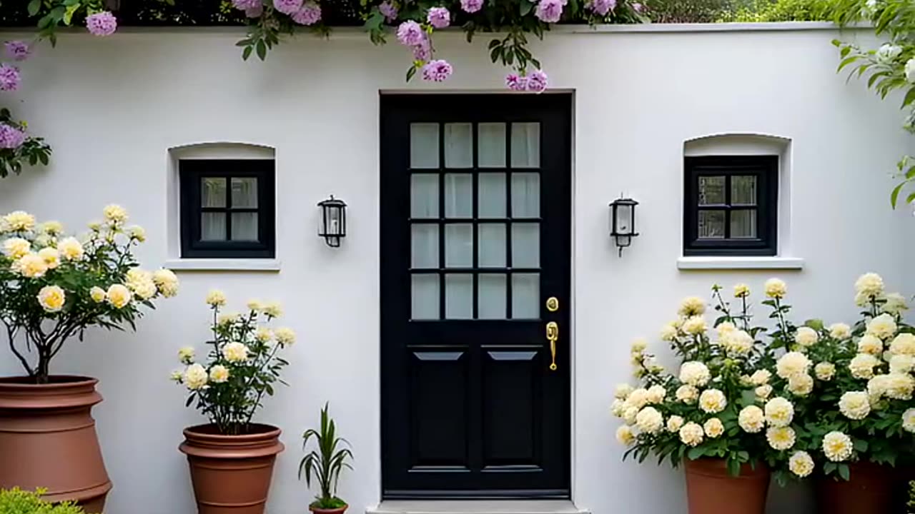 Charming Garden Entrance with Blooming Flowers