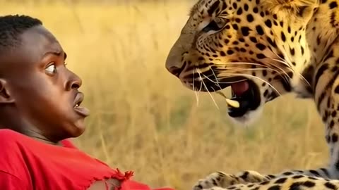 Man fights off aggressive leopard