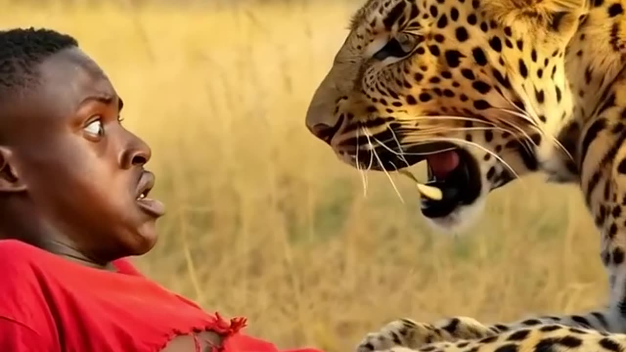 Man fights off aggressive leopard