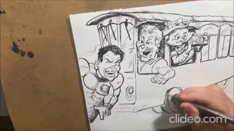 'Trolley Trouble' - Sped-up of my live drawing-ROBbing a Few Minutes