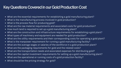 Gold Production Cost Report