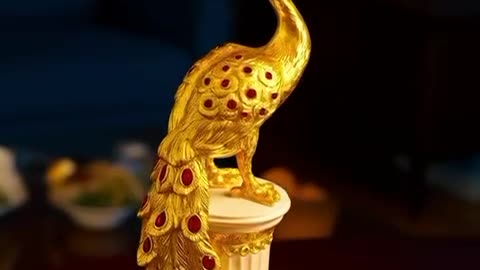Golden Peacock Showpiece