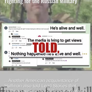 What We Know About Rumor American Derek Huffman Was Killed Fighting for the Russian Military