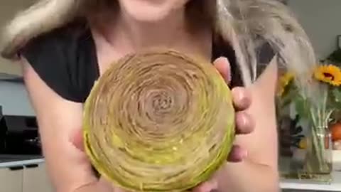 Shocking: Pistachio New York roll or Cromboloni #croissant #pastry #recipe #baki