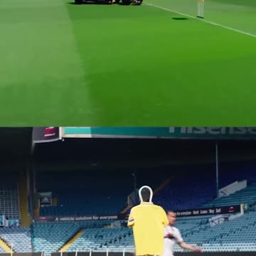 Just Arvid Lindblad racing Leeds United's players at Elland Road in an RB7 F1 Race Car🏁🤝⚽️