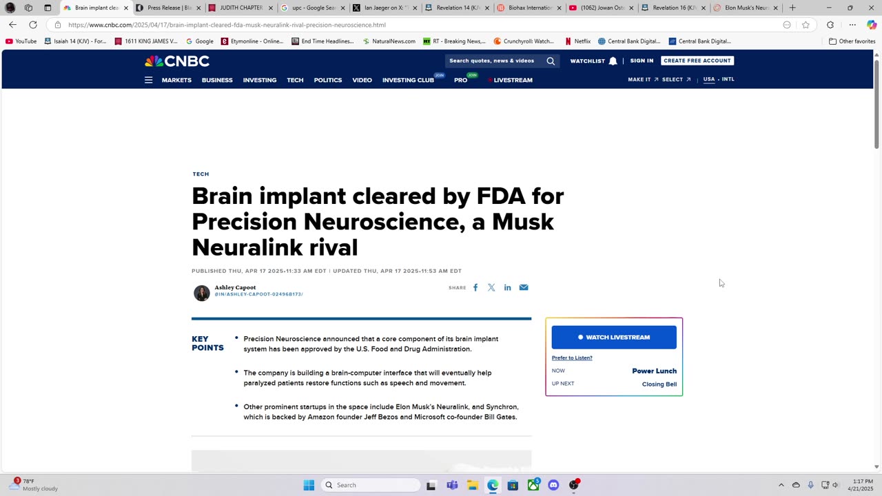 Brain implant cleared by FDA for Precision Neuroscience