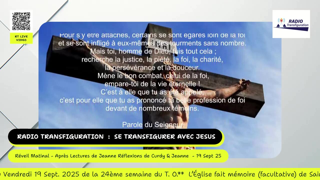 Réveil Matinal - Après Lectures de Jeanne Réflexions de Curdy & Jeanne - 19 Sept 25