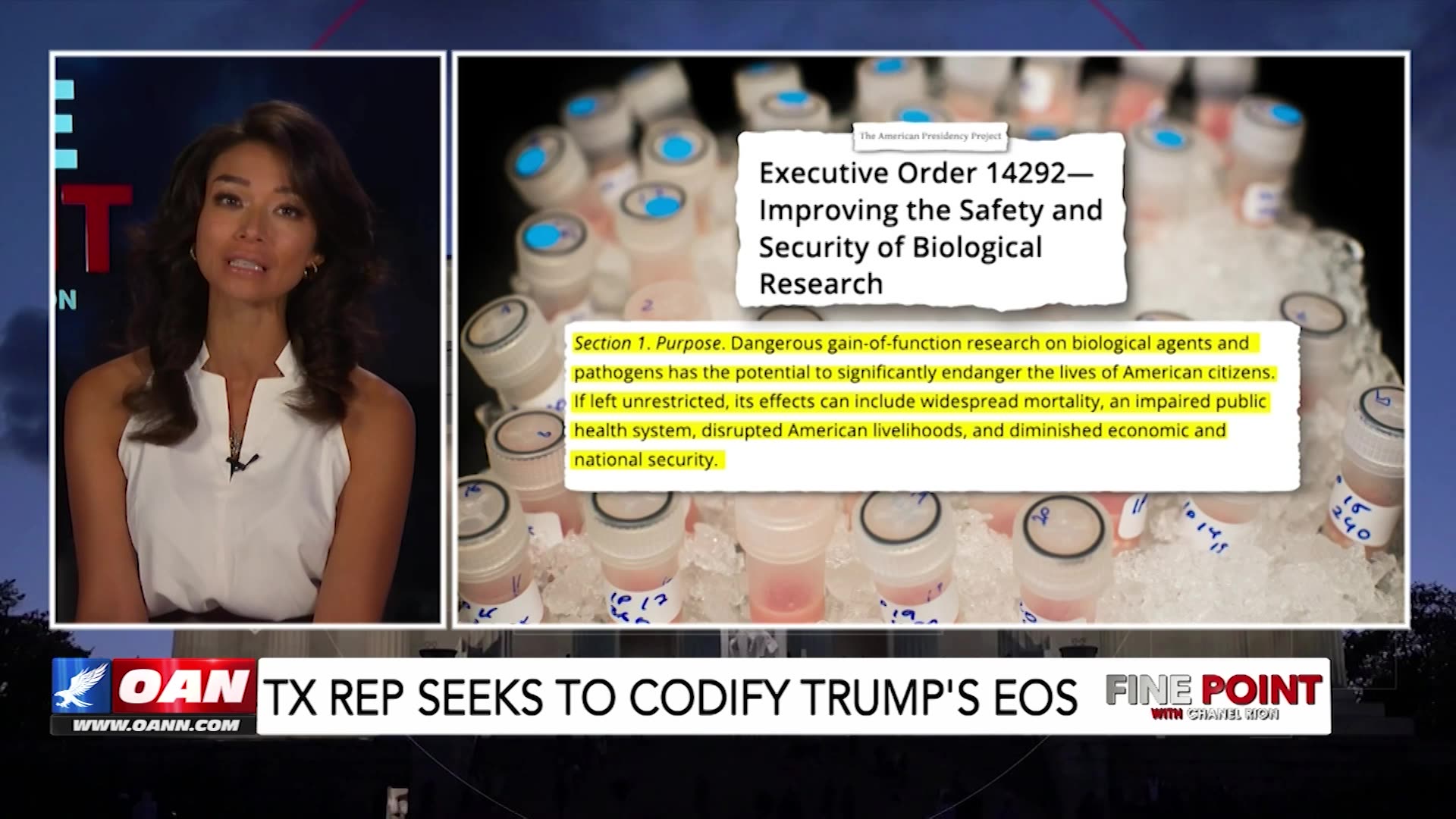 TX Rep Seeks To Codify Trumps EOS - Fine Point With Chanel Rion