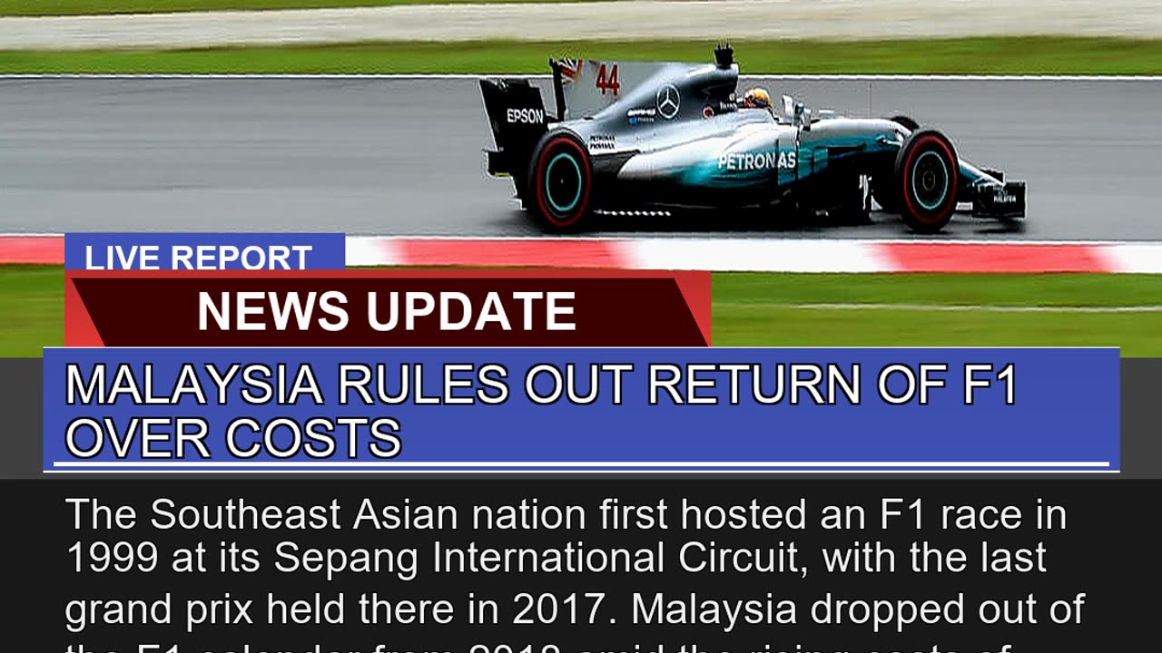 Malaysia Rules Out Return of F1 Over Costs