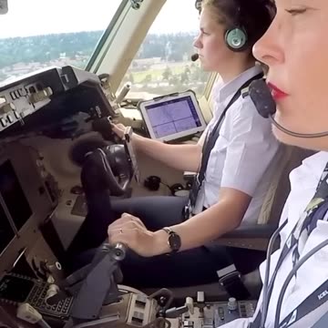👩🏻‍✈️👩🏻‍✈️Boeing landing in Seattle #aviation #pilot #boeing
