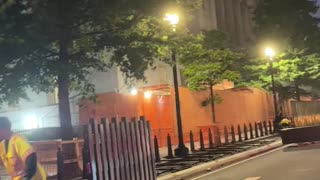 Barricades were put up outside the White House and Treasury last night.