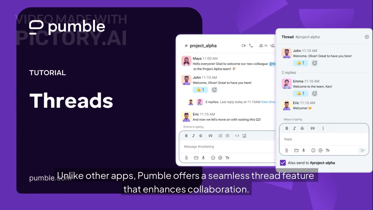 Pumble Threads | Keep Team Discussions Organized & Focused