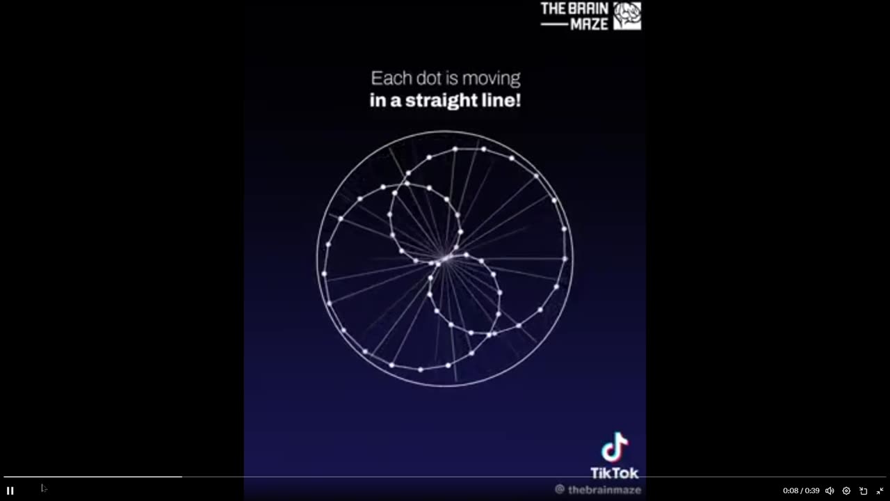 Optical illusion - each dot is actually on a straight line. Our brains can be tricked