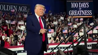 President Donald J. Trump takes the stage in Macomb County