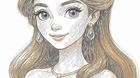Beautiful Princess Drawing with Colored Pencils Only 💖 Step-by-Step Art Guide