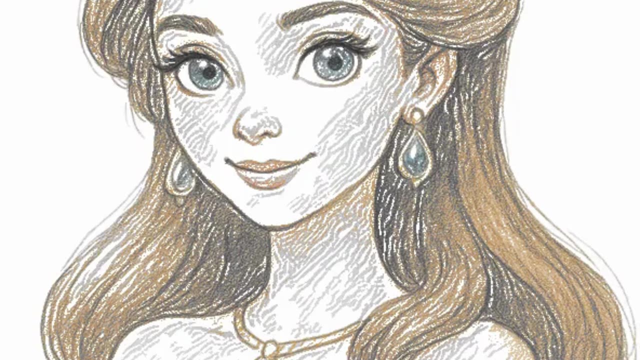 Beautiful Princess Drawing with Colored Pencils Only 💖 Step-by-Step Art Guide