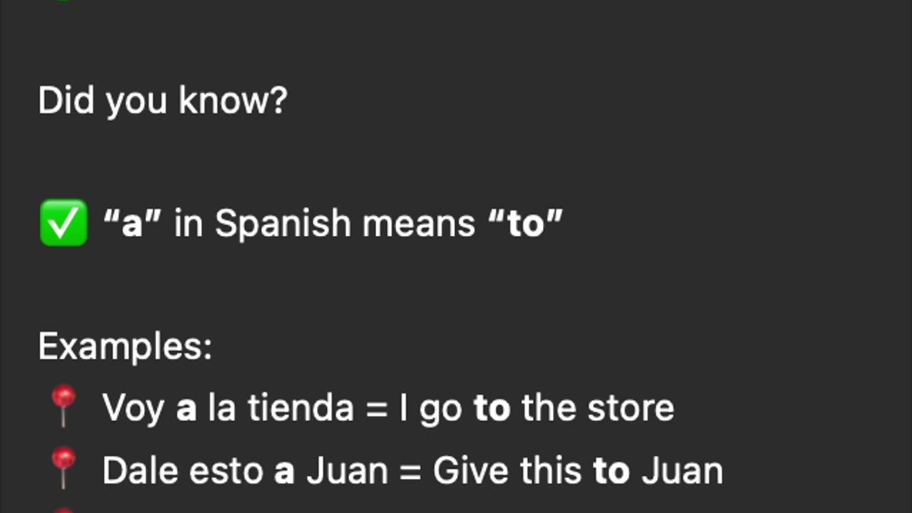 To = A in Spanish