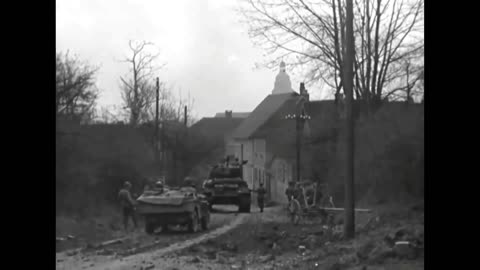 US 6th Armored division attacking near Muhlhausen, Germany April 1945