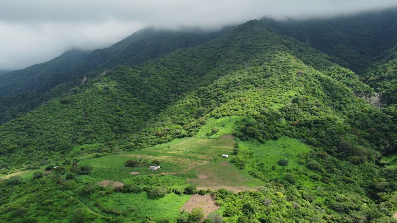 Lush Green Mountains Under Cloudy Skies