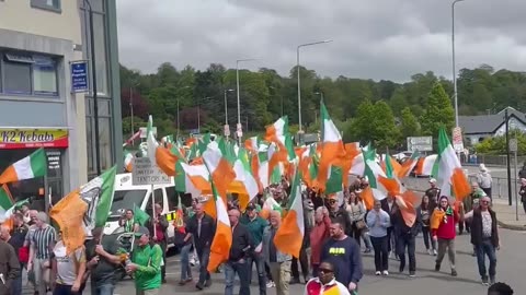 Outbreak in the Irish town of Letterkenny as thousands of locals protest against the influx of migrants in the area.