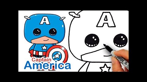 How to Draw Captain America Easy and Cute