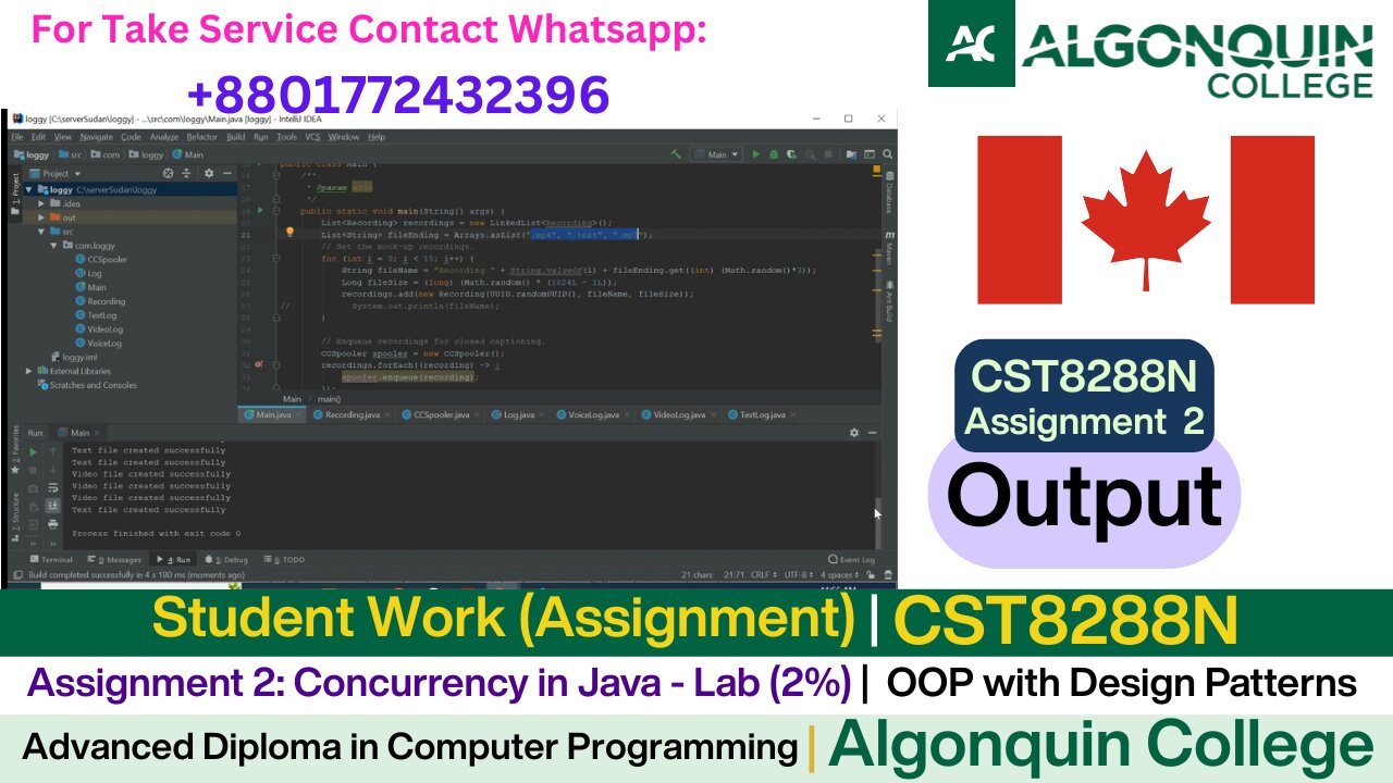 Client Work (Assignment) |CST8288N Assignment 2 Java OOP + Design Patterns |Algonquin College