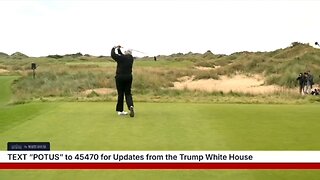 President Trump and Eric Trump's First Swings At Trump International Golf Links Aberdeen