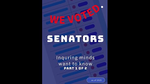 Senators Shaping Congress (part 1 of 3) 2025