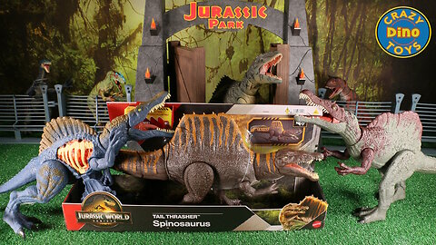 New Jurassic World Rebirth Dinosaur Toys Unboxed Tail Thrasher Spinosaurus Mattel Dino Toys #JW4
