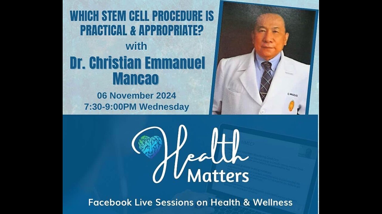 HM S106 Which Stem Cell Procedure is Practical and Appropriate with Dr. Christian Emmanuel Mancao
