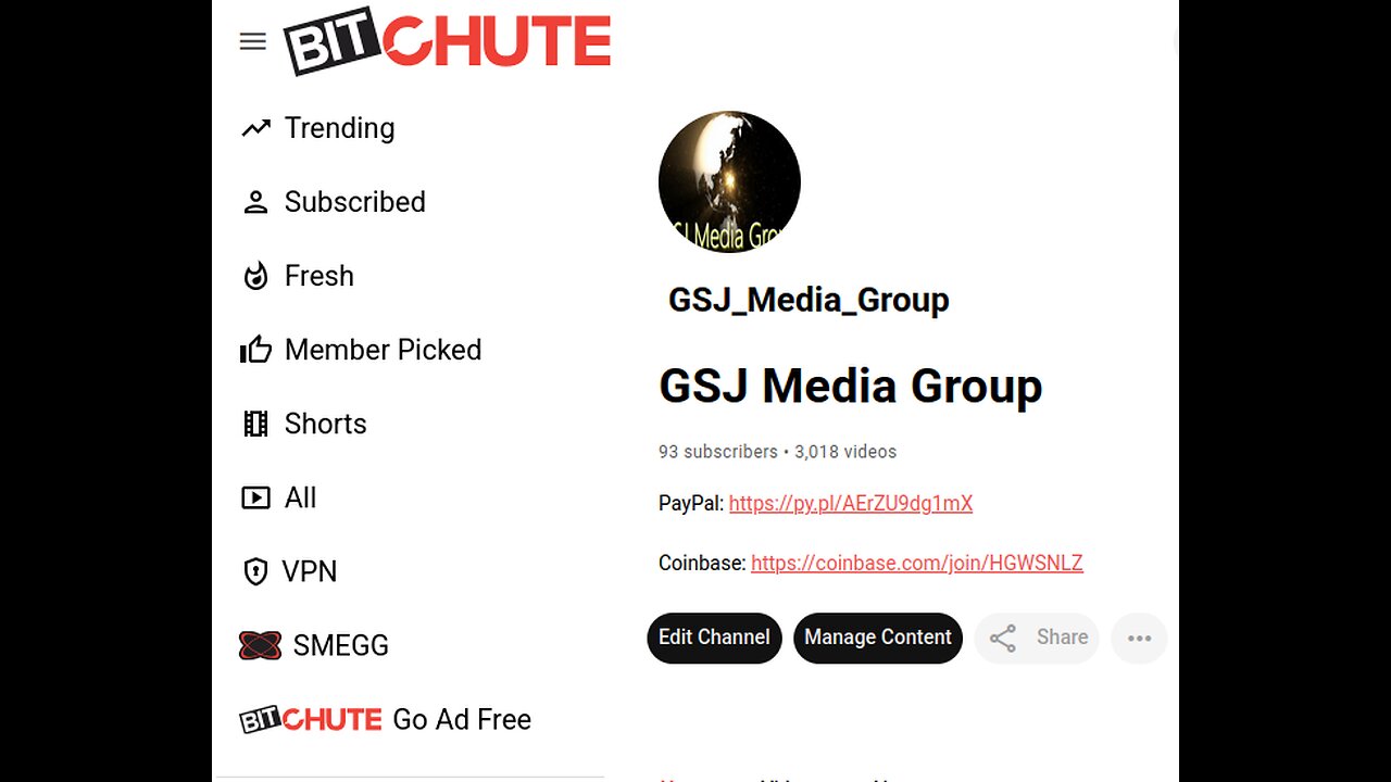 Please Join my Bitchute Channel for my Free Speech Content