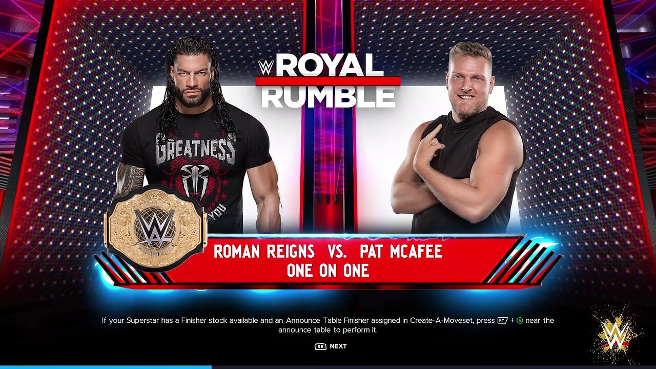 WWE 2k24 Roman Reigns(c) vs Pat Mcafee