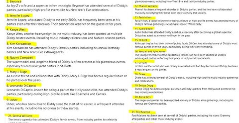 LISTA DE FAMOSOS QUE VAN A DECLARAR EN EL JUICIO DE PUFF DADDY