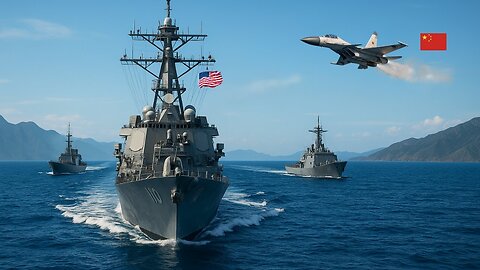 Chinese Fighter Jet Flies TOO CLOSE to US Navy Destroyer – BIG MISTAKE