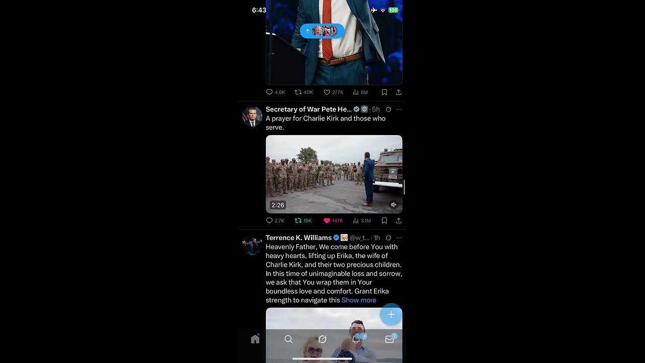 Secretary of War : army is praying for Charlie Kirk 10/09/2025