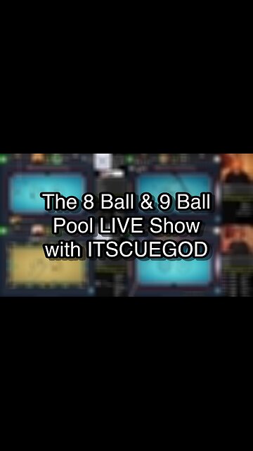 The 8 Ball & 9 Ball Pool LIVE Show with ITSCUEGOD