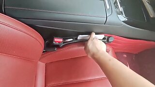 Universal Car Seat Gap Filler with Organizer Hook & Emergency Glass Breaker Prevent Small Items