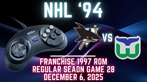 NHL '94 Franchise League (1997) - Sharks (Len) at Whalers (whalers) {Genesis} - Game 28
