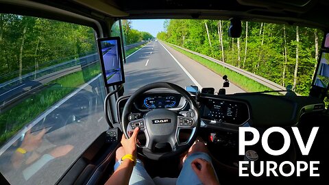 Watch how truck drivers drive in Europe and how beautiful the nature looks from the truck window!