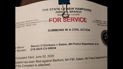 Bedford NH FBI Playing Child Games not to be served w $6,006,007,000 Lawsuit?