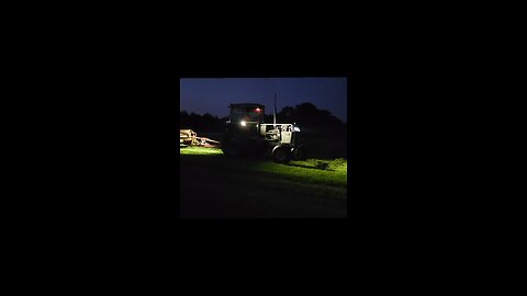 Cutting Hay after the sun goes down