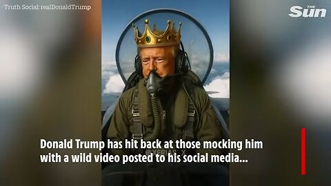 Moment Trump dumps BROWN SLUDGE on crowd from plane as he mocks ‘No Kings’ protesters with AI video