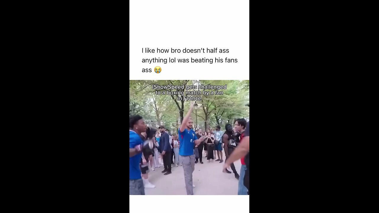 IShowSpeed gets challenged to a boxing match by a fan in France 🔥🇫🇷 #reels #funny #ishowspeed