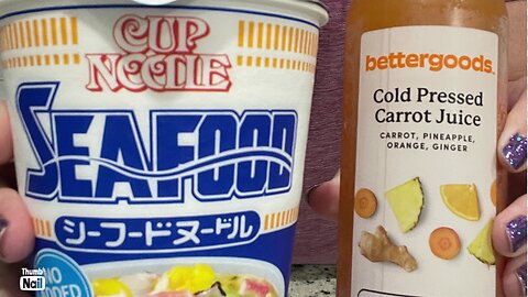 (06/24/2025) TASTE TESTING NISSIN SEAFOOD NOODLE AND BETTER GOODS COLD PRESSED CARROT JUICE