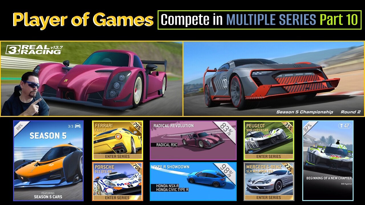 Compete in MULTIPLE SERIES Part 10 within Real Racing 3 Update 13.7 [Player of Games]