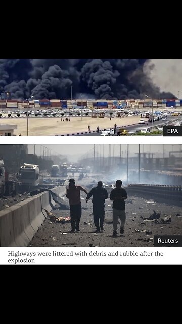 POWERFUL EXPLOSION DEVASTATES🔥💥🏭💥🚙📸PORT OF SHAHID RAJAEE IN SOUTHERN IRAN🇮🇷🏭🔥💫