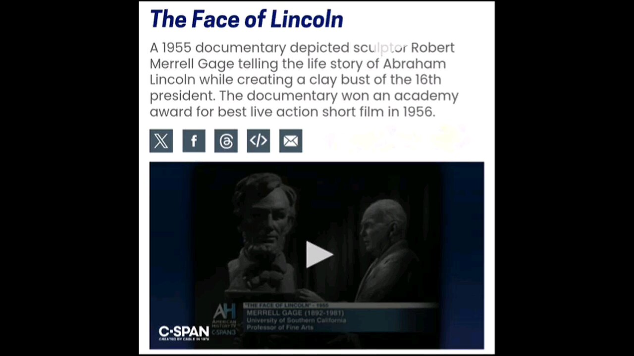 and the Oscar goes to... The Face of Lincoln